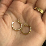 Gold Filled 1.5mm x 15mm Hoop Earrings
