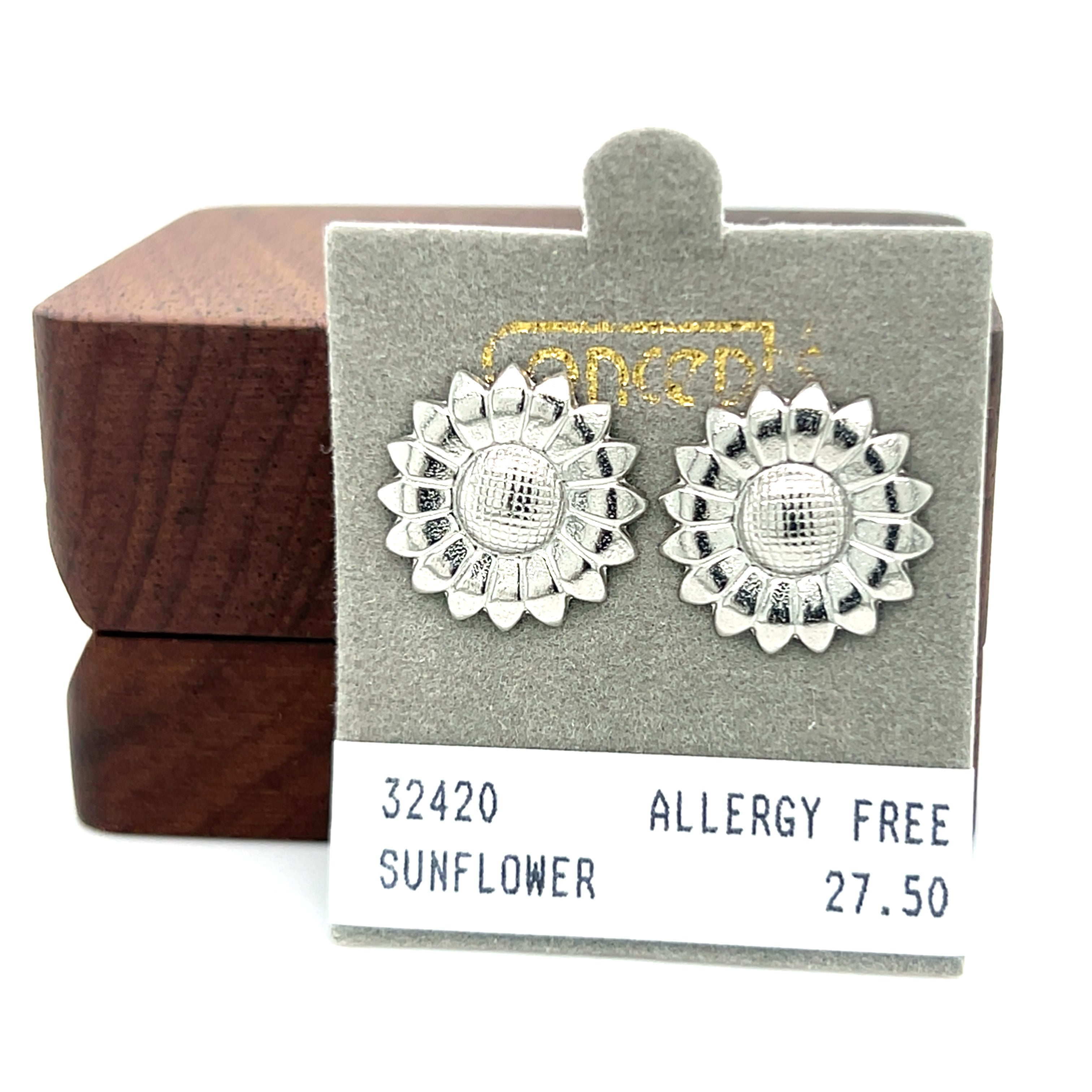 Concepts Sunflower ~15x15mm Allergy Free Earrings