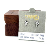 Concepts Ice Cream Cone 8x5mm Allergy Free Earrings