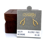 Concepts ~12x6mm Wish Bone Allergy Free Earrings