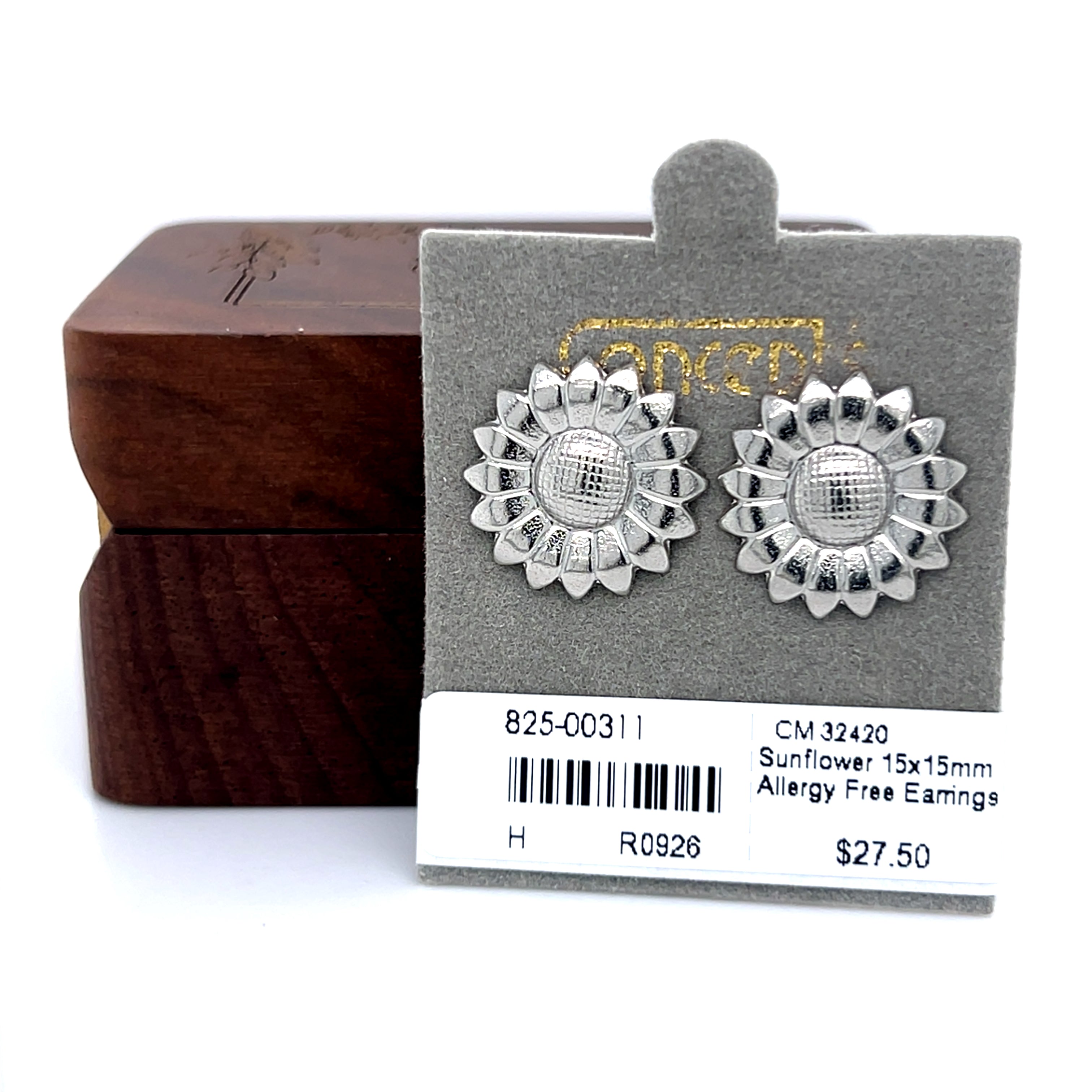 Concepts Sunflower ~15x15mm Allergy Free Earrings