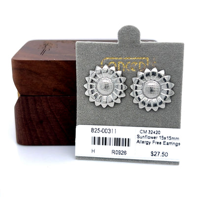 Concepts Sunflower ~15x15mm Allergy Free Earrings