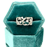 14K White Gold 0.57ctw Natural Diamond Floral Band