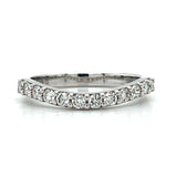 10K White Gold 0.47 Carat Total Weight Diamond Curve Wedding/Anniversary/Stackable Band