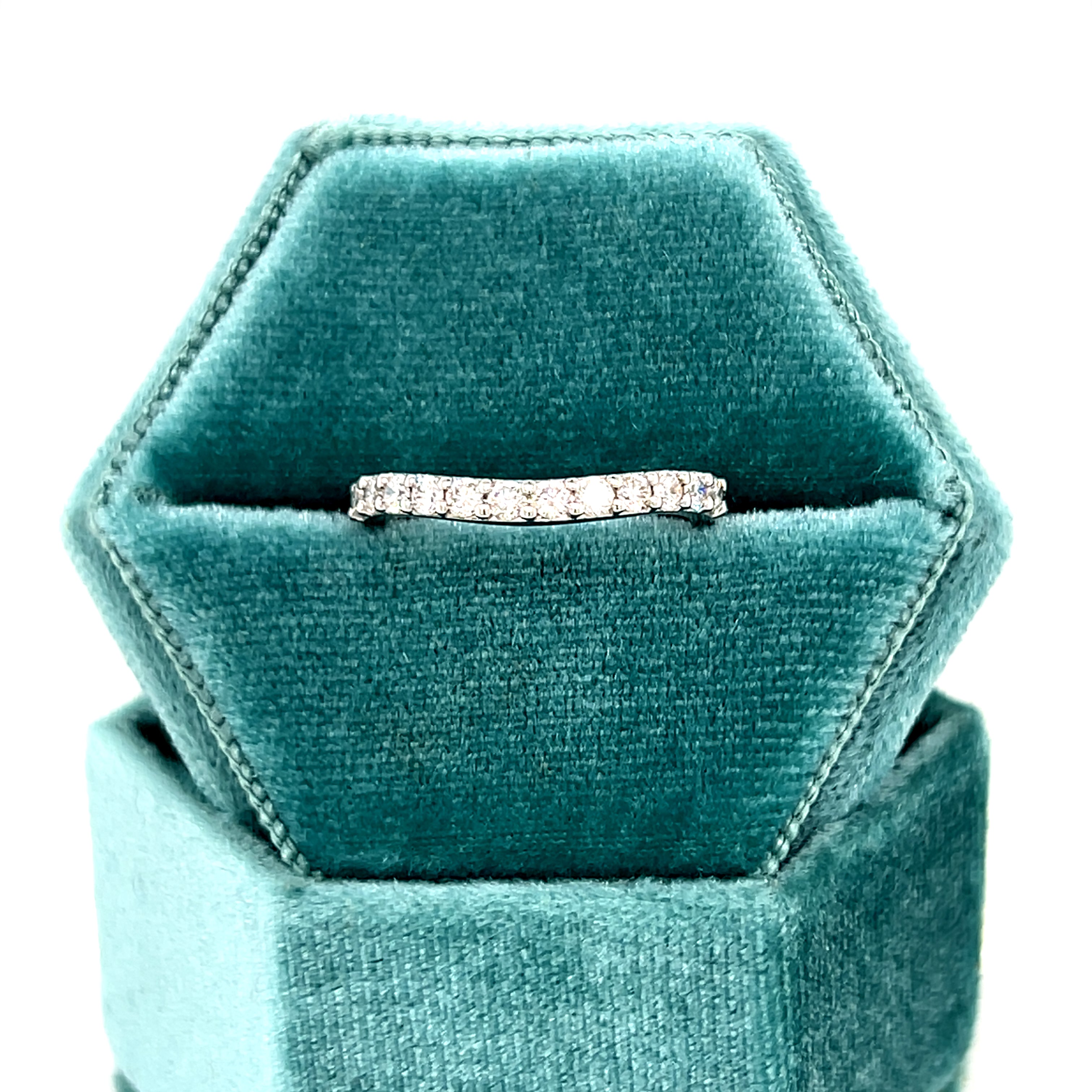 10K White Gold 0.47 Carat Total Weight Diamond Curve Wedding/Anniversary/Stackable Band