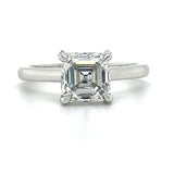14K White Gold Asscher Cut 2.20 Carat Total Weight (2.00CT E,VS2 Center IGI #732502739) Diamond Hidden Halo Engagement Ring