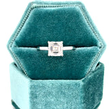 14K White Gold Asscher Cut 2.20 Carat Total Weight (2.00CT E,VS2 Center IGI #732502739) Diamond Hidden Halo Engagement Ring