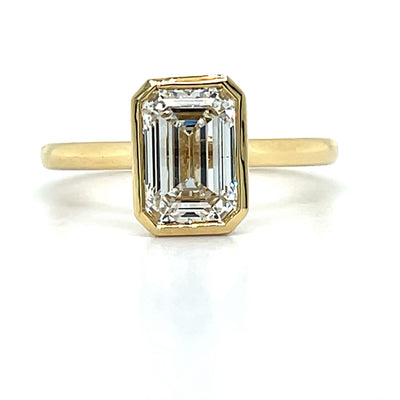 14K Yellow Gold 2.07 Carat E, VS2 Diamond (IGI# 738522827) Bezel-Set Solitaire Engagement Ring
