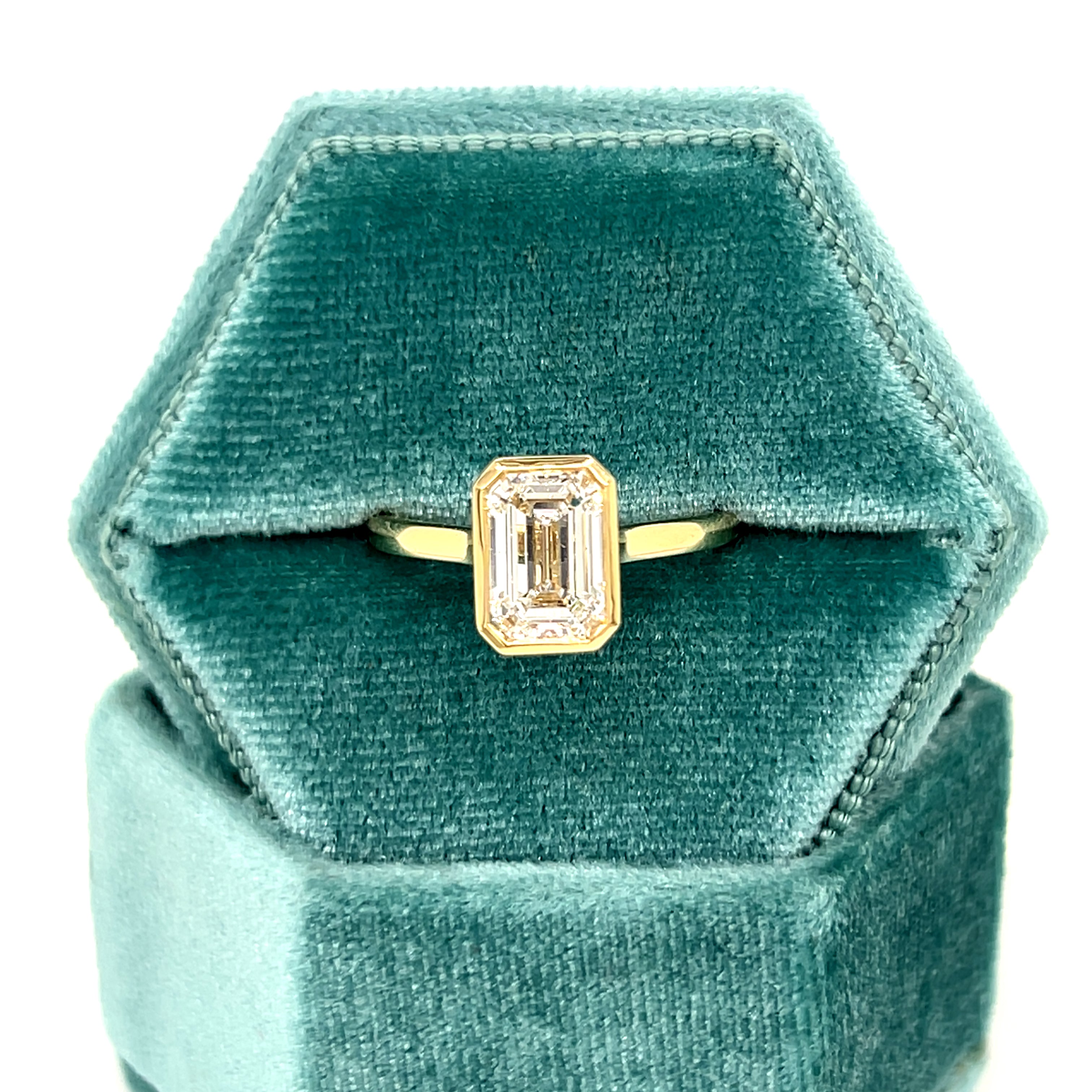 14K Yellow Gold 2.07 Carat E, VS2 Diamond (IGI# 738522827) Bezel-Set Solitaire Engagement Ring