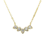 Sterling Silver Cubic Zirconia Multi Pear Necklace