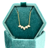 Sterling Silver Cubic Zirconia Multi Pear Necklace
