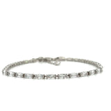 Sterling Silver Baguette Cubic Zirconia Bracelet