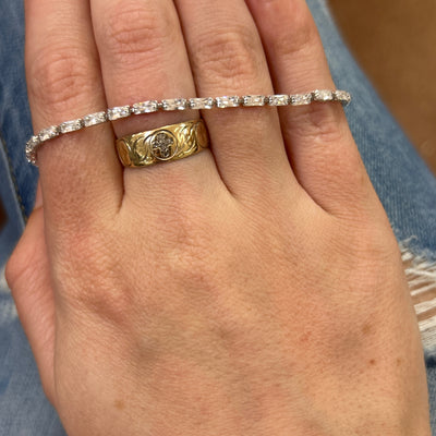 Sterling Silver Baguette Cubic Zirconia Bracelet