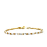 Sterling Silver Yellow Gold Baguette Cubic Zirconia Bracelet