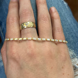 Sterling Silver Yellow Gold Baguette Cubic Zirconia Bracelet