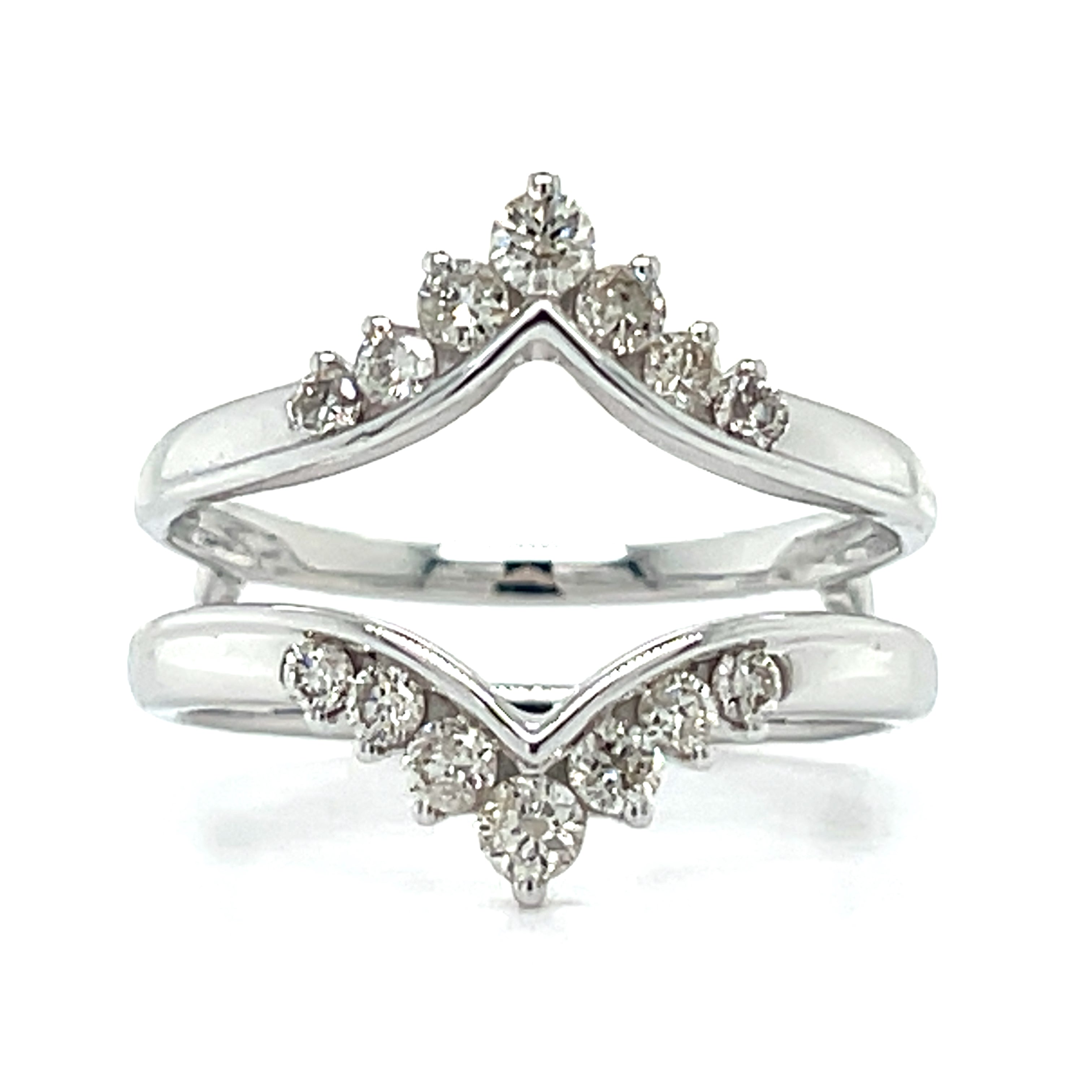 10K White Gold 1/2 Caarat Total Weight Diamond Insert Ring