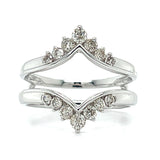 10K White Gold 1/2 Caarat Total Weight Diamond Insert Ring
