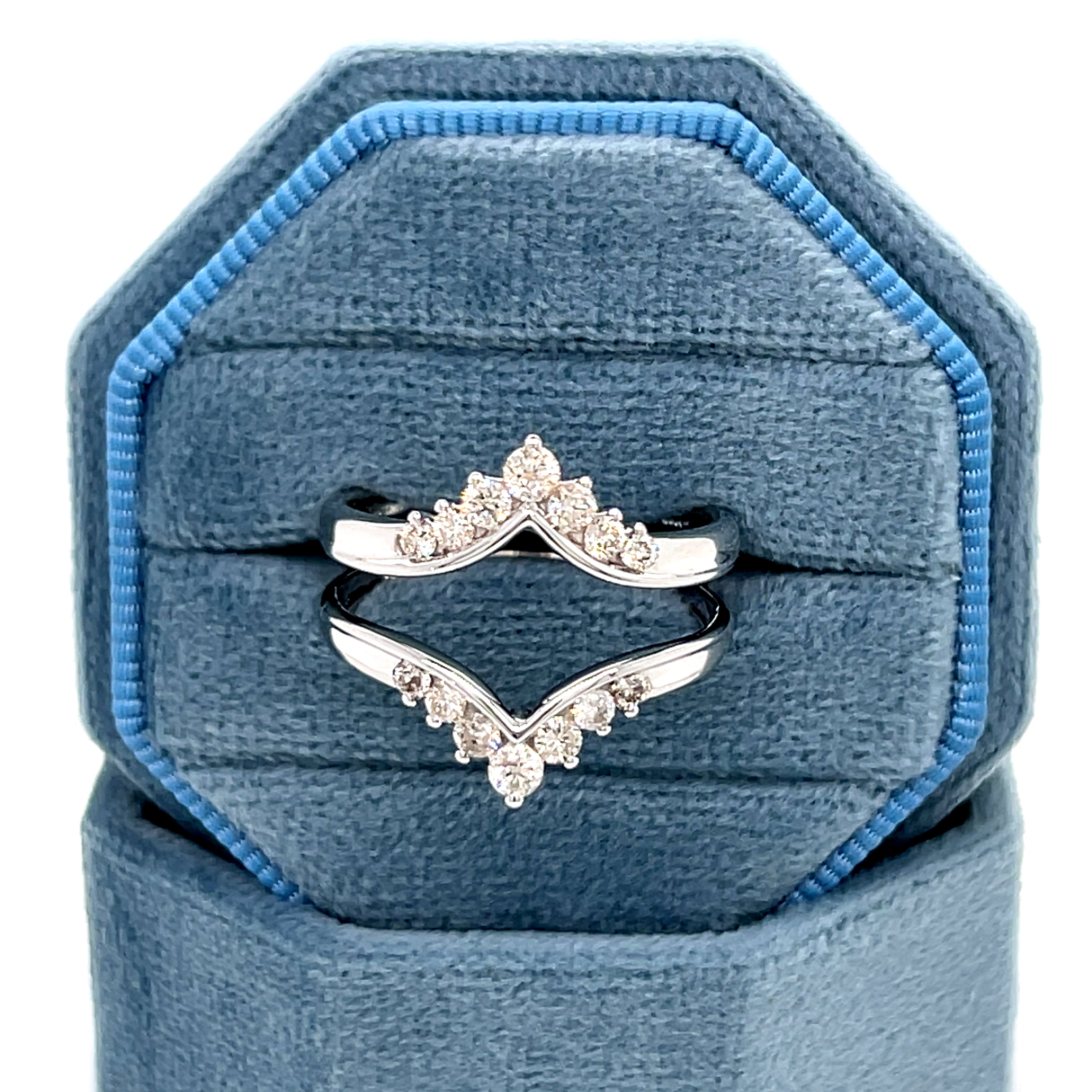 10K White Gold 1/2 Caarat Total Weight Diamond Insert Ring