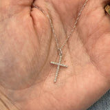 10K White Gold .06 Carat Total Weight Diamond Cross Necklace