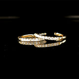 14K Yellow Gold 0.10 Carat Total Weight Round Diamond Huggies Hoop Earrings - 11x1.3mm