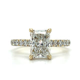 14K Yellow Gold 2.73 Carat Total Weight (Radiant-Cut 2.00CT Center) Diamond Hidden Halo Ring IGI #828614464