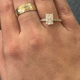 14K Yellow Gold 2.73 Carat Total Weight (Radiant-Cut 2.00CT Center) Lab Grown Diamond Hidden Halo Ring IGI #828614464