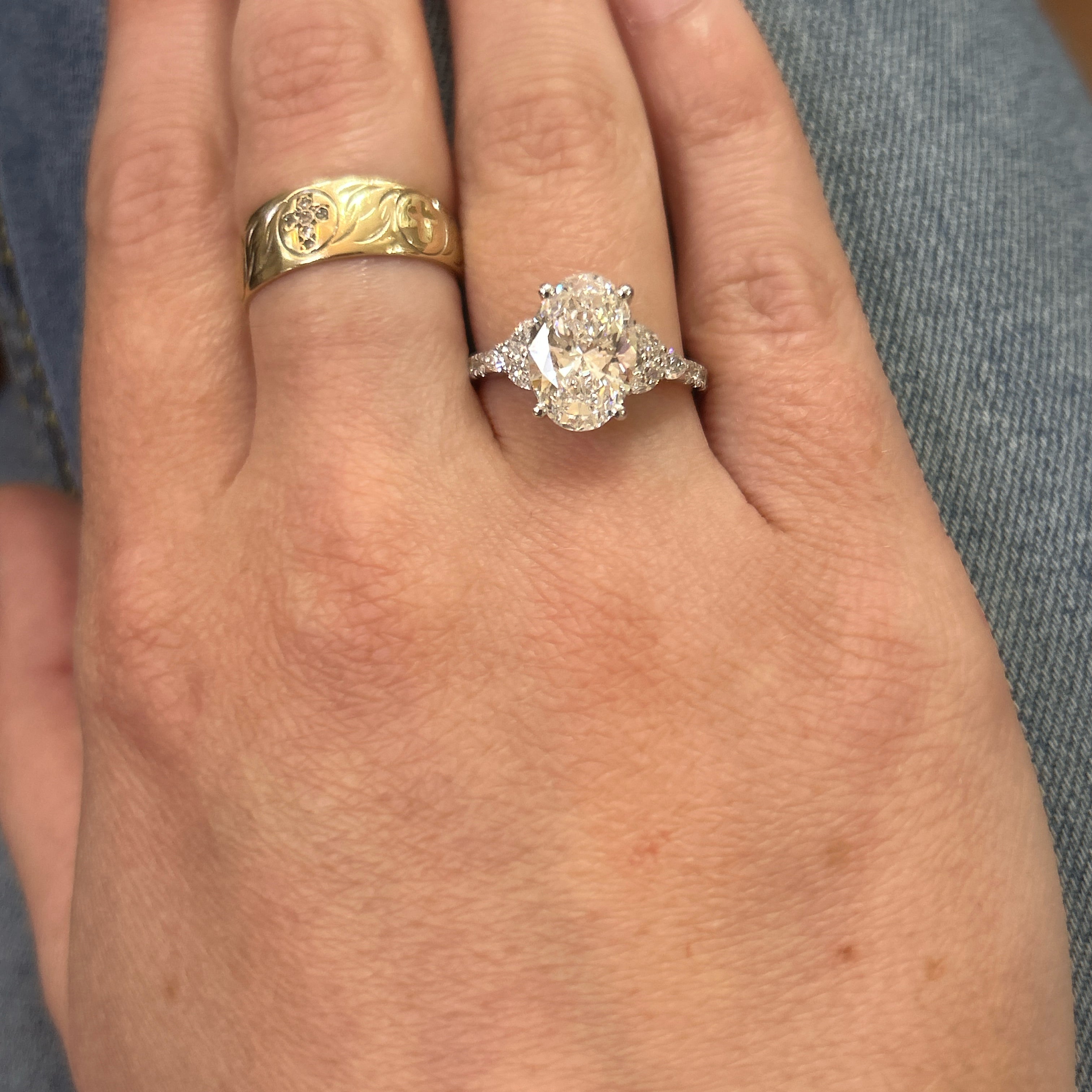 14K White Gold 3.90 Carat Total Weight Lab Grown Diamond Fashion Ring IGI #825605929