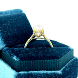 14K Yellow Gold 3.82 Carat Total Weight (3.00 CT Oval Center) Side Stone Ring IGI #826620917