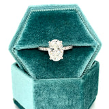 14K White Gold 3.89 Carat Total Weight (3.00CT Oval Center) Lab Grown Diamond Hidden Halo Ring IGI #809614977