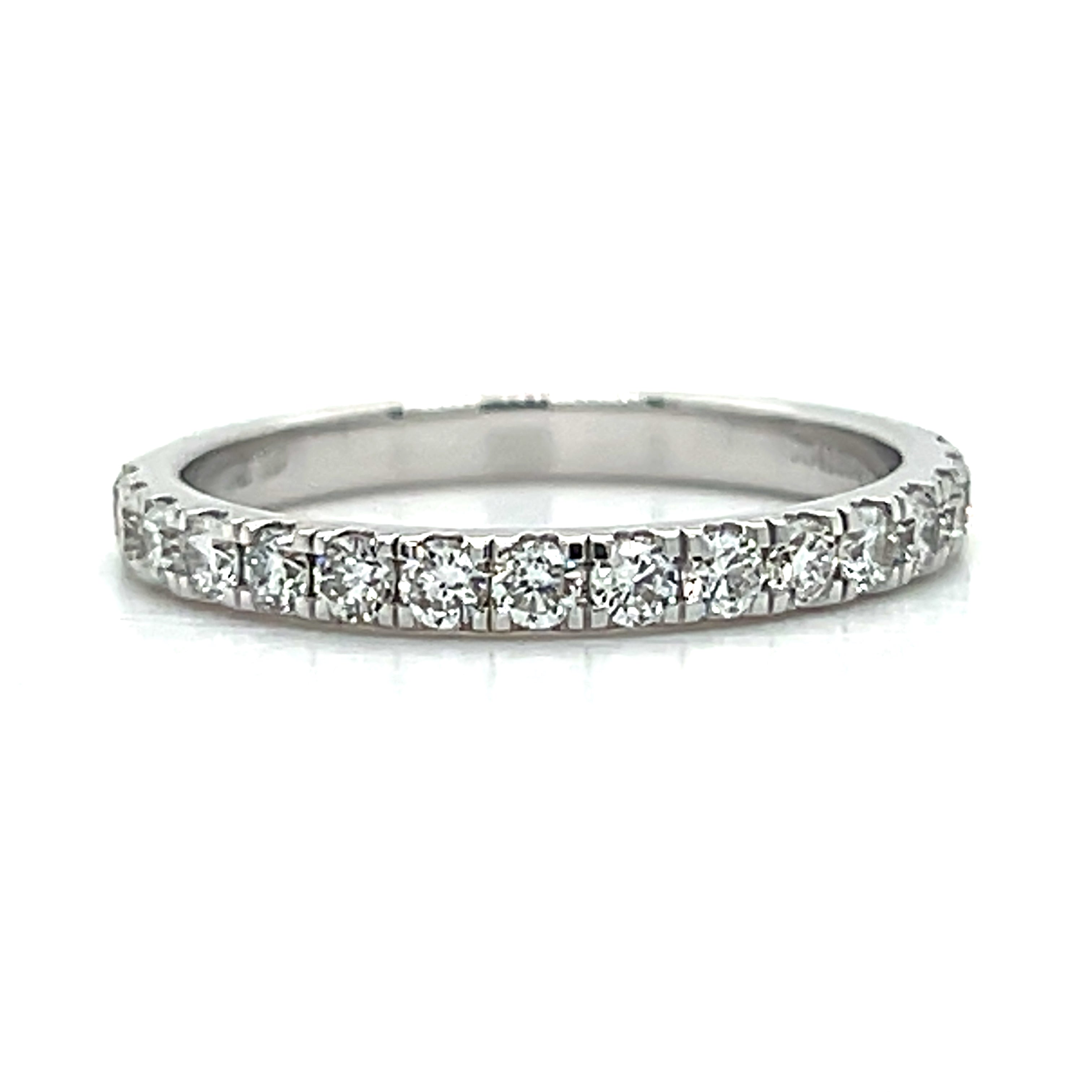 14K White Gold 0.57 Carat Total Weight Lab Grown Diamond Wedding/Anniversary/Stackable Band Ring