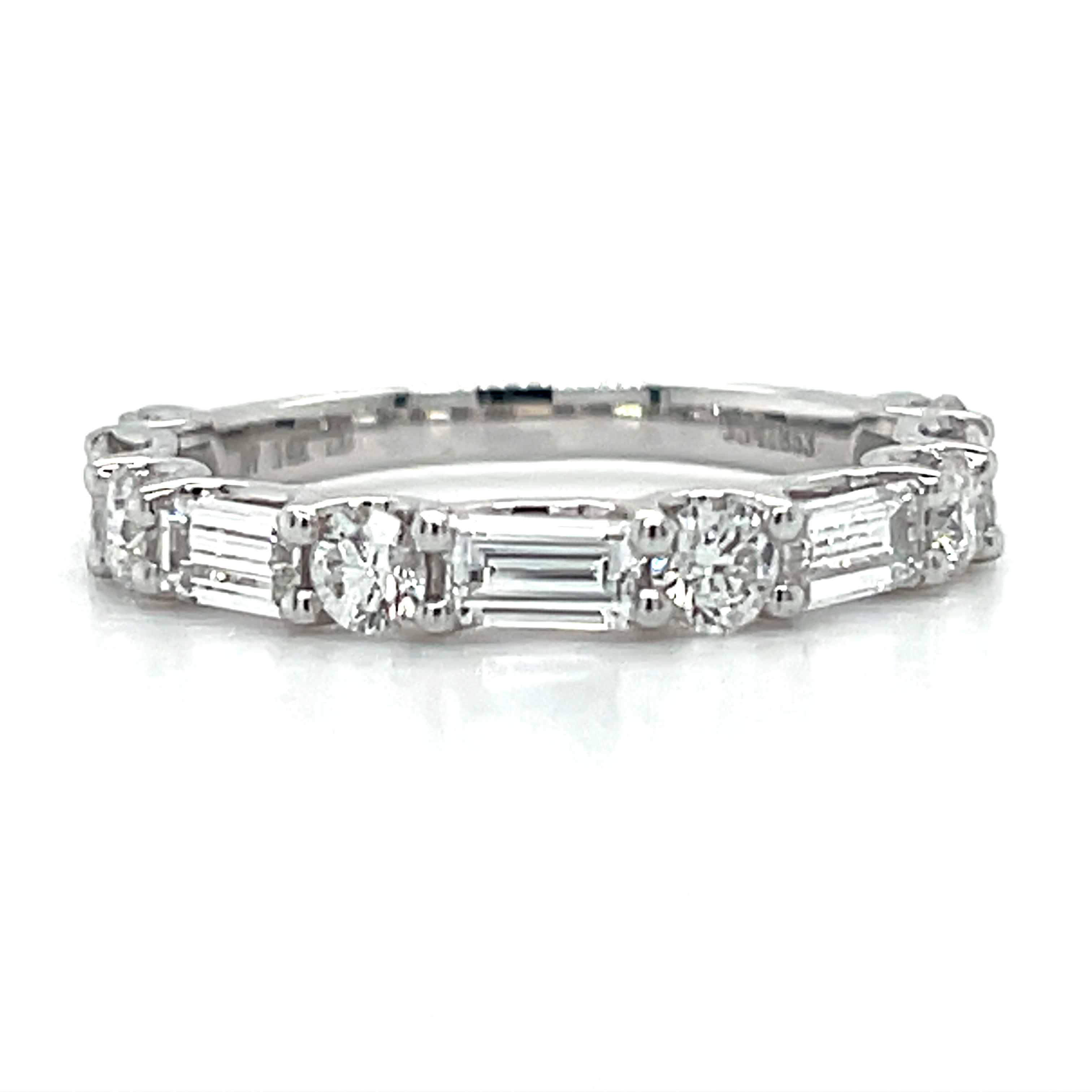 14K White Gold 1.63 Carat Total Weight Lab Grown Diamond Wedding/Anniversary/Stackable Band Ring