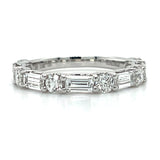 14K White Gold 1.63 Carat Total Weight Lab Grown Diamond Wedding/Anniversary/Stackable Band Ring