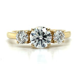 14K Yellow Gold 1.51 Carat Total Weight 3-Stone Lab Grown Diamond Engagement/Wedding/Anniversary/Stackable Ring IGI # 828620304