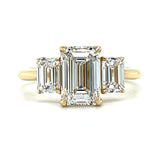 14K Yellow Gold 3.08 Carat Total Weight (2.00CT CTR) 3-Stone Lab Grown Diamond Engagement/Wedding/Anniversary/Stackable Ring  IGI #826620546