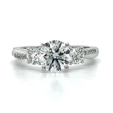 14K White Gold 2.18 Carat Total Weight (1.50CT Center) Lab Grown Diamond Side Stone Ring IGI #828625152