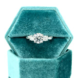14K White Gold 2.18 Carat Total Weight (1.50CT Center) Lab Grown Diamond Side Stone Ring IGI #828625152