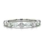 14K White Gold 0.84 Carat Total Weight Lab Grown Diamond Wedding/Anniversary/Stackable Band Ring