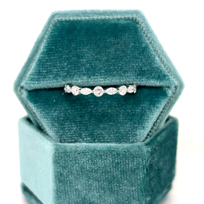 14K White Gold 0.84 Carat Total Weight Lab Grown Diamond Wedding/Anniversary/Stackable Band Ring