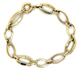 10K Yellow Gold Polished and Textured Link Bracelet 7.5" Lifetime Warranty