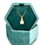 Sterling Silver Yellow Gold Plated ~6x6mm 1 Carat Total Weight Moissanite Necklace