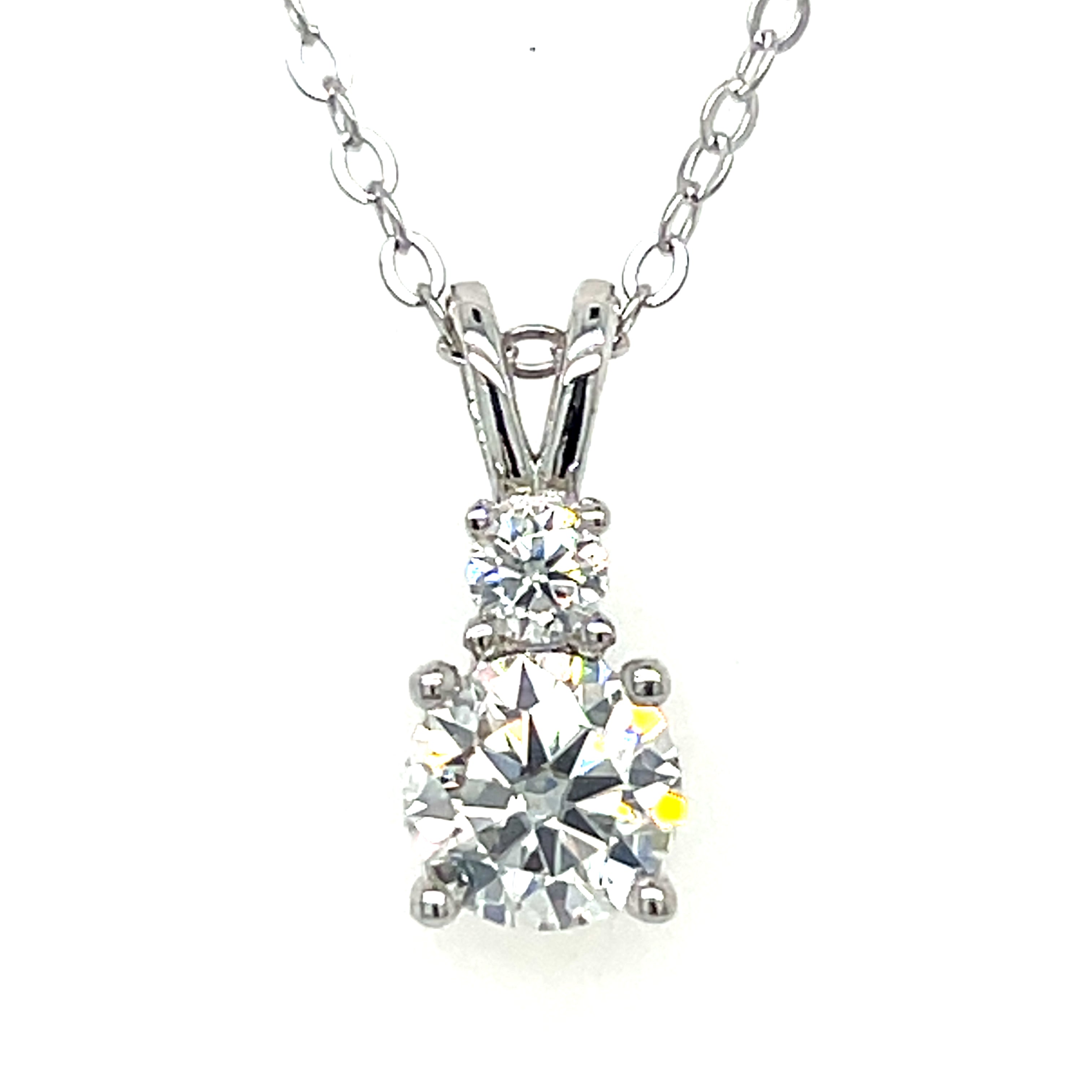 Sterling Silver ~6x6mm 1 Carat Total Weight Moissanite Necklace