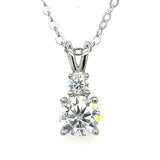 Sterling Silver ~6x6mm 1 Carat Total Weight Moissanite Necklace