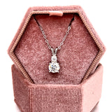 Sterling Silver ~6x6mm 1 Carat Total Weight Moissanite Necklace