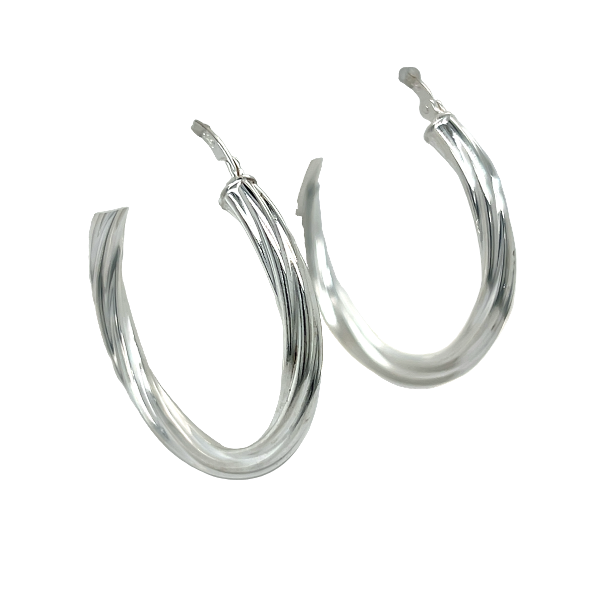 Sterling Silver 35mm Hoop Earrings