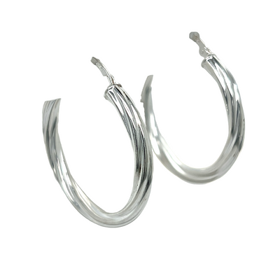 Sterling Silver 35mm Hoop Earrings