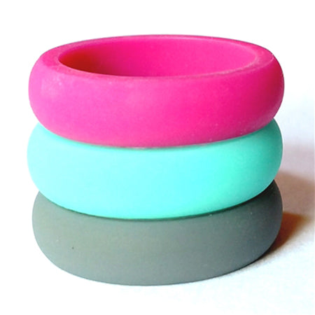 Ladies Silicone 5mm Band Pink Combo 3 Pack Size 5