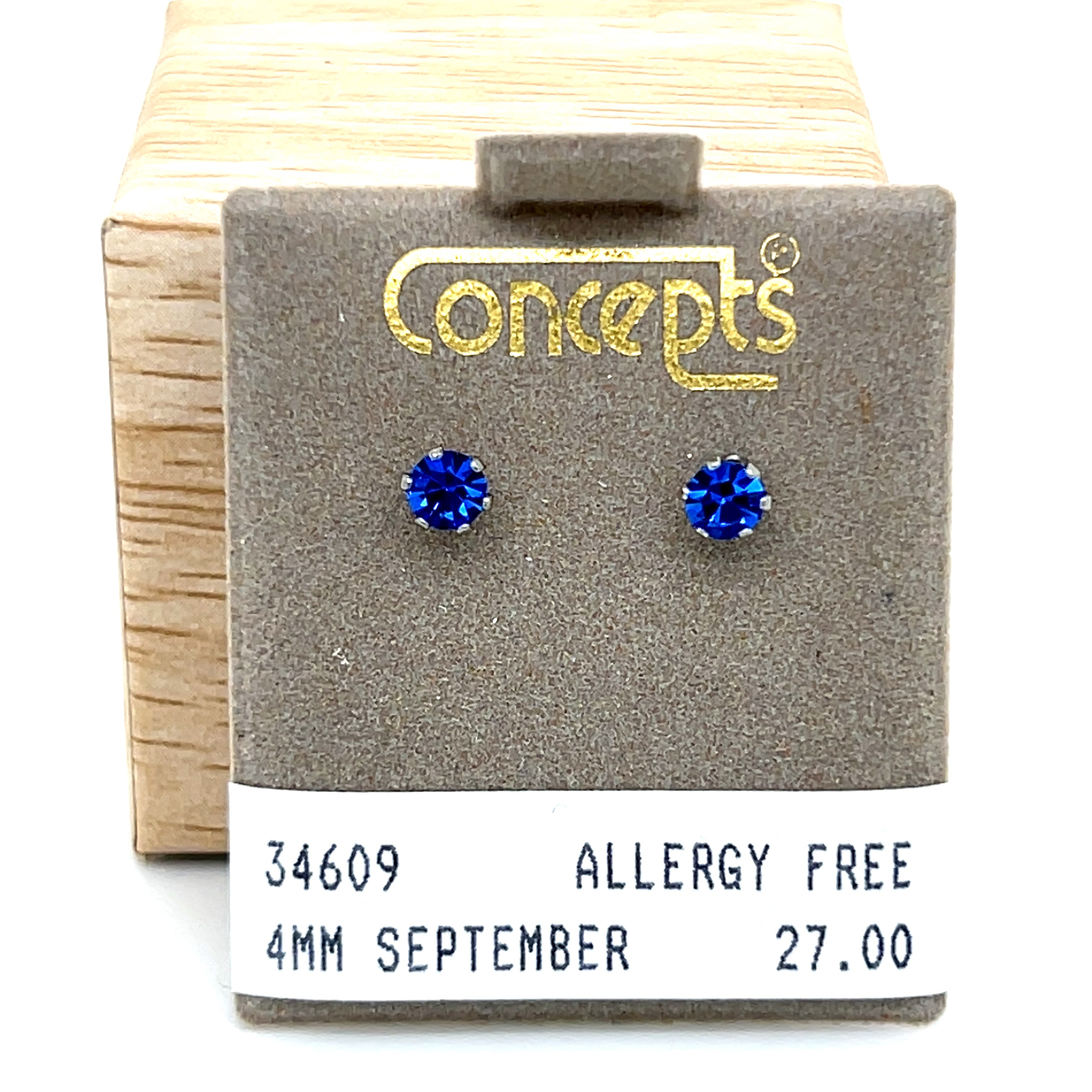 4mm September Allergy Free Earrings
