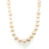 White Gold 6mm Freshwater Pearl Necklace 20"