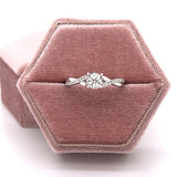 14K White Gold .38 Carat Total Weight Diamond with .25 Carat Total Weight Diamond Enhanced Setting and .13 Carat Total Weight Diamond Accents Bridal Engagement Ring
