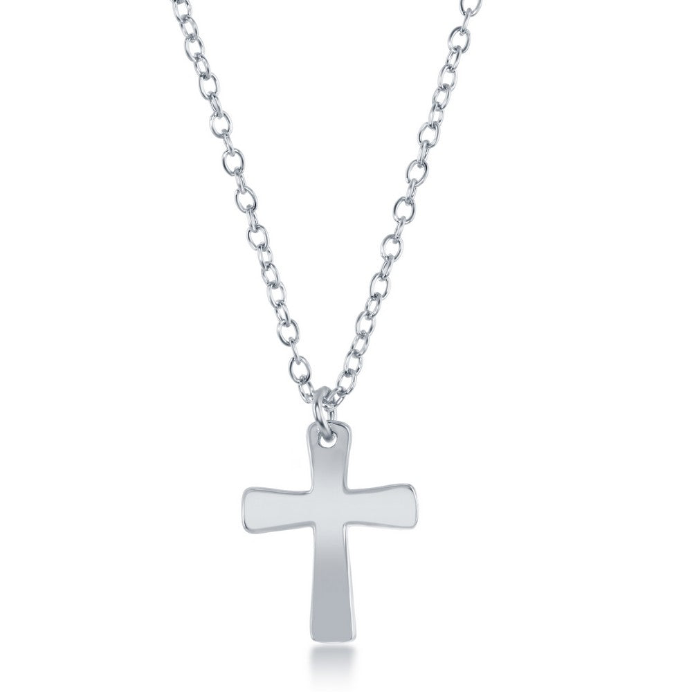 Sterling Silver Cross Necklace 16+2"
